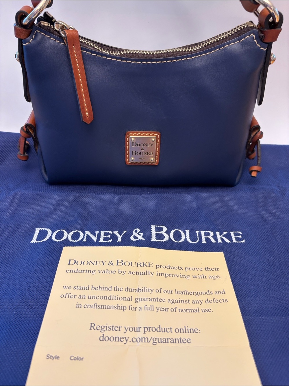 Dooney & Bourke Penrose Crossbody 20 - Ocean Blue Smooth Italian Leather NWOT